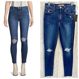 NEW! JOES JEANS FLAWLESS Distressed Knee Ankle Skinny Womens NWT Size 27 Blue